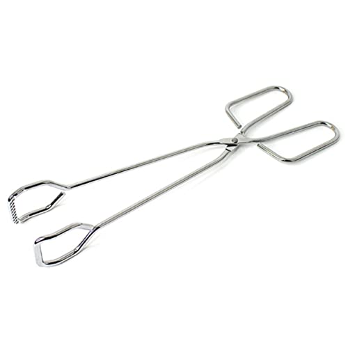 KICHOUSE 2pezzi Pinze Per Alimenti in Acciaio Resistente Pinze Per Pane e Barbecue Per Cucina e Campeggio All Aperto Design Antiscivolo Manici Lunghi Resistente Al Calore