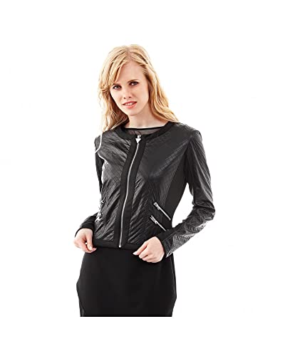 Blouson GUESS LUIGIA noir W52L22 finitions premium et coupe cintrée
