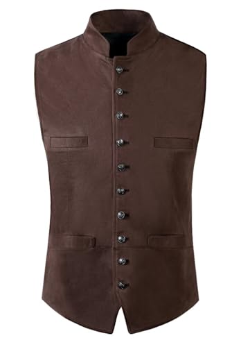 Men's Suede Leather Vest Casual Western Cowboy Jacket Wedding Waistcoat2