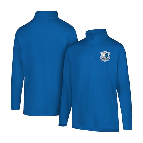 Ultra Game Men's NBA Official Super Soft Quarter Zip Long Sleeve T-Shirt, Dallas Mavericks, Team...
