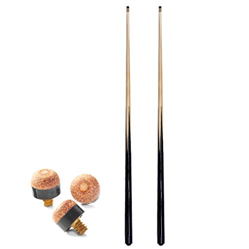 2 x 36 inch pool / snooker cues + 4 tips ; ideal