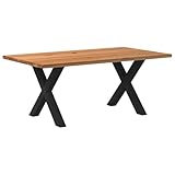 Chêne durable et charme unique : le plateau de table en chêne massif de 2 cm d'épaisseur (4 cm sur les bords) est connu pour sa résistance naturelle aux insectes et aux moisissures, ce qui rend cette table à manger en bois massif particulièrement durable. Les branches et les fissures sont remplies d'un matériau de remplissage noir, ce qui donne à chaque table à manger ferme un aspect unique et authentique.