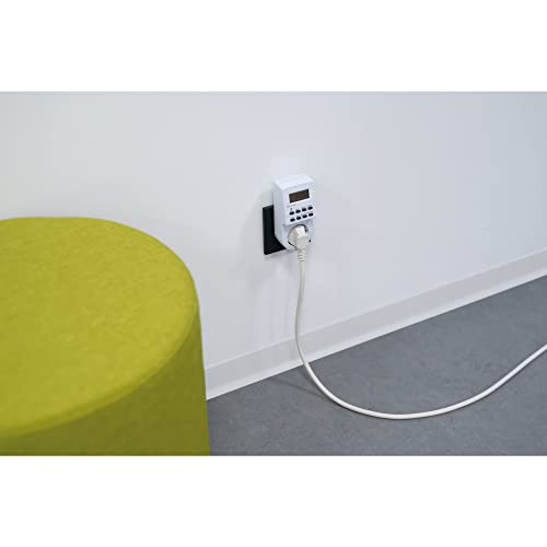 UNITEC Wochenzeitschaltuhr digital | für den Innenbereich | Tages- und Wochenprogrammierung | LCD-Anzeige | weiß