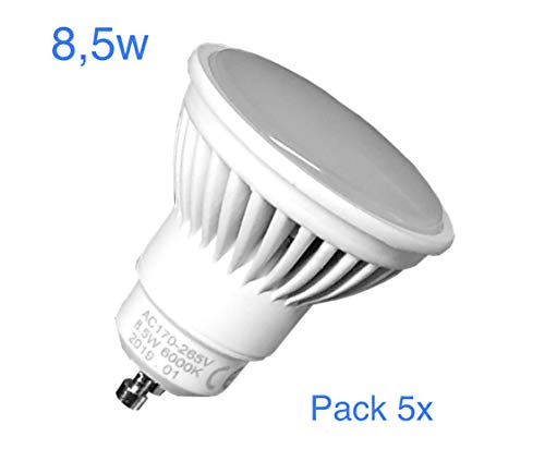 Led Atomant 5 Pack 5X GU10 8.5w Blanc Neutre (4500K), Aluminium, 8 W, 4500 K