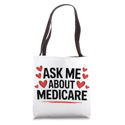 Cute Health Insurance Agent Ask Me About Medicare Marketing Tote Bag miniatura 1