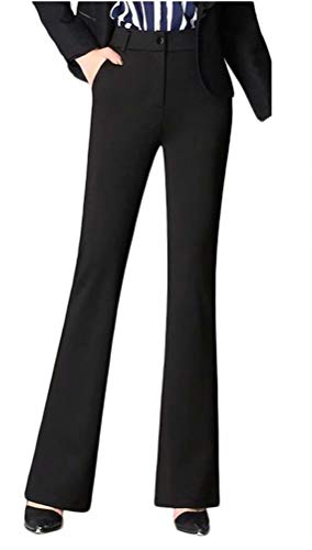 LKOUS Women Pants for Work Office Classic High Waisted Stretch Flare Pant Bootcut Casual Trouser