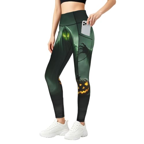 Leggings de calabaza de Halloween cómodos que no se bajan durante el ejercicio intenso