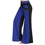 Pantaloni da yoga da donna, a gamba larga, pantaloni lunghi per il tempo libero, eleganti pantaloni da yoga, comodi da jogging, lunghezza alla caviglia, pantaloni da corsa, pigiama, traspiranti, per