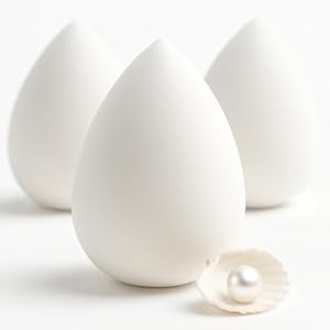 Pearl Beauty Sponge – Plant-Based, Eco-Friendly, Cruelty-Free, Dye-Free & Latex-Free Blender, Biodegradable & Natural Makeup Sponge, Makeup Blender, Perfect for Liquid & Powder (3 Count)