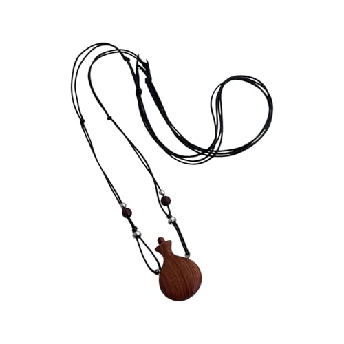 Collier en perles en bois d'exception et son pendentif bouteille d'eau aux finitions soignées