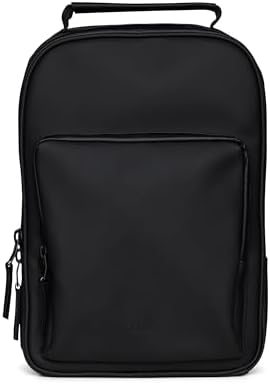 RAINS Book Daypack Black Waterproof Laptop Backpack for Men and Women