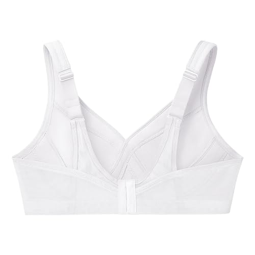 Glamorise Full Figure Plus Size MagicLift Seamless Sports Bra Wirefree #1006 White