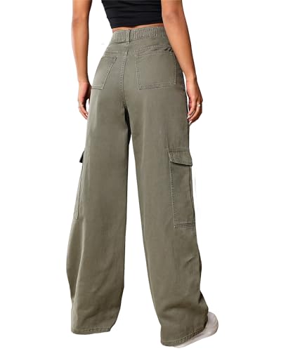 Cargo Pants Women High Waist Baggy Cargo Jeans Relaxed Fit Y2K Streetwear Pants Casual Combat Military Trousers.3