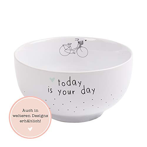 Odernichtoderdoch Jumbo-Müslischale Today is Your Day - Schale aus Porzellan - 15,5 x 15,5 x 8 cm