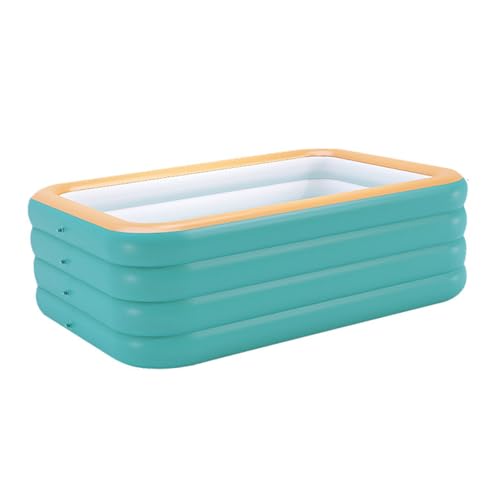 Piscine Gonflable Familiale Rectangulaire 318*180*65cm - Piscine Gonflable 4 Couches PVC Renforcé pour Jardin,Extérieur - Grande Piscine pour Enfants et...