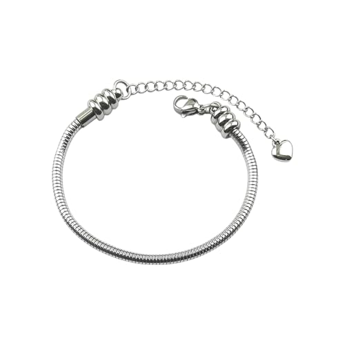 HIEMTASINZA DIY Metal Jewelry Waterproof Titanium Steel Non Fading Unisex Fashion Accessories Nut Can Be Unscrewed Snake Bone Chain Bracelet