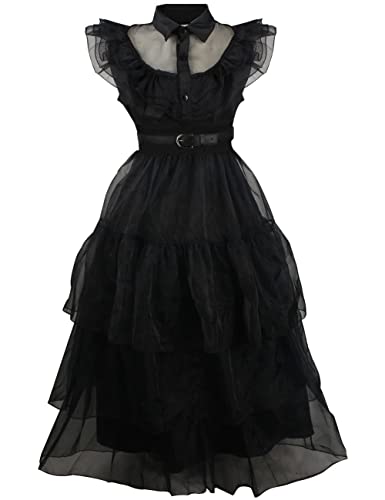 Bleoavre Wednesday Dress Costume Cosplay for Women Halloween Outfit (Adult Dress, L)