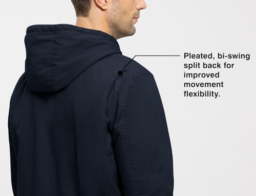 Image of Rdruko Men's Work Jackets Flannel Lined Insulated Cotton Workwear Hooded Winter Coats(Navy, US M)