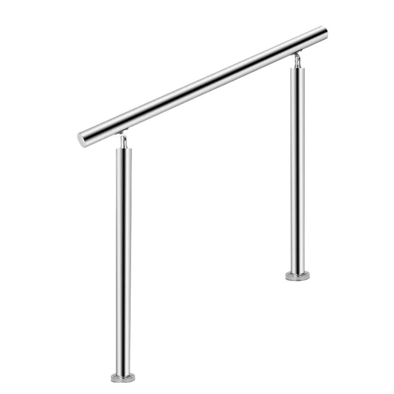 Rambarde d'escalier extérieure en acier inoxydable 304 argent brossé durable