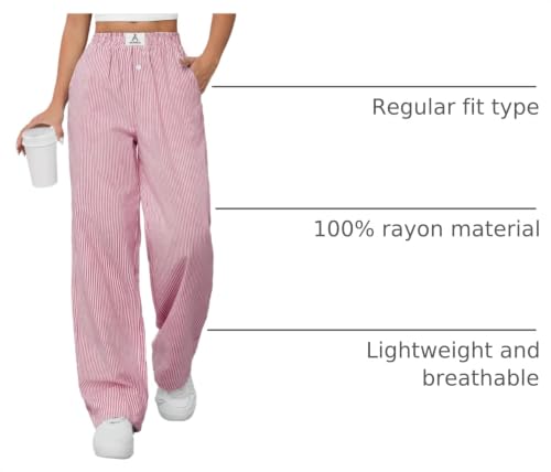 Image of ANRABESS Womens Gingham Striped Boxer Pants | 2026 Fall Outfits,Wide Leg Elastic Waist with Pockets,Casual Lounge Pajama Bottoms,Lightweight Breathable,Fashion Clothing