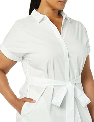 Amazon Essentials Women's Relaxed Fit Short Sleeve Button Front Belted Shirt Dress - Image 6