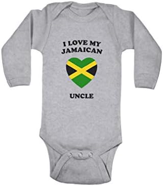Baby Long Sleeve Bodysuit I Love My Jamaican Uncle Countries Boy & Girl Clothes