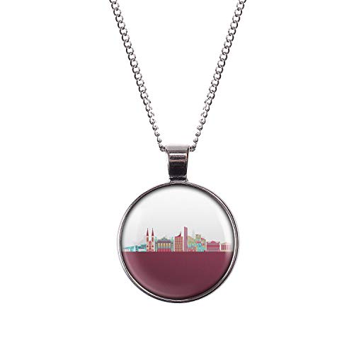 Mylery Collar con Motivo Horizonte de Viena Austria Austria Plata 28mm
