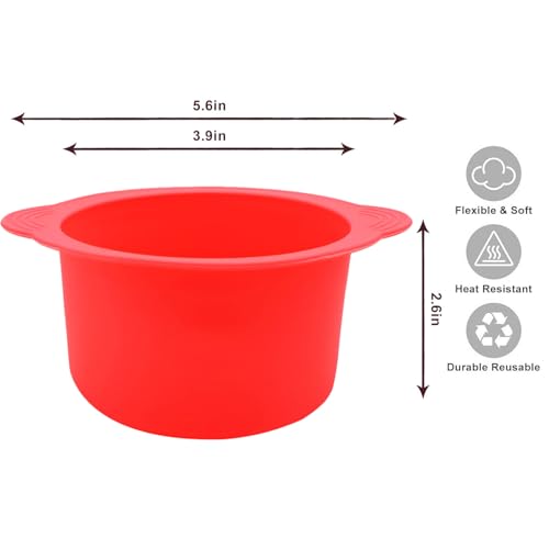 Image of Silicone Wax pot Liner, Silicone Wax Bowl Warmer liner, Non-Stick Melt Pot Replacement, Reusable Melt Liner with 50 Pcs Waxing Sticks Body Hair Removal 14 oz Red