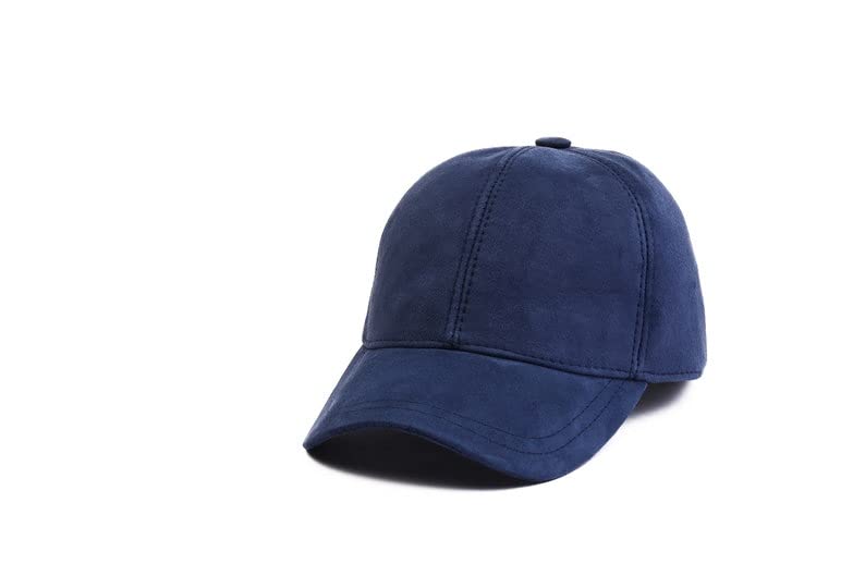 Modesh Rigal Luxury Blue Suede Leather Baseball Cap Men's Hat
