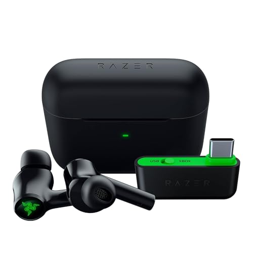 Fones de Ouvido para jogos multiplataforma sem fio Razer Hammerhead HyperSpeed ​​para Xbox Series X | S, Xbox One, PC, celular Mic cancelamento de ruído - Bluetooth 5.2 - RGB Chroma - Bateria 30 hs