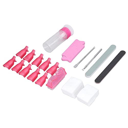 Haofy Kit de Quitaesmalte de Uñas de Gel con Clamp/Holder de Acero Inoxidable Reutilizable para Gel, Eliminación de Acrílico para Apartamentos Pequeños, Uso en Viajes, Manicura DIY