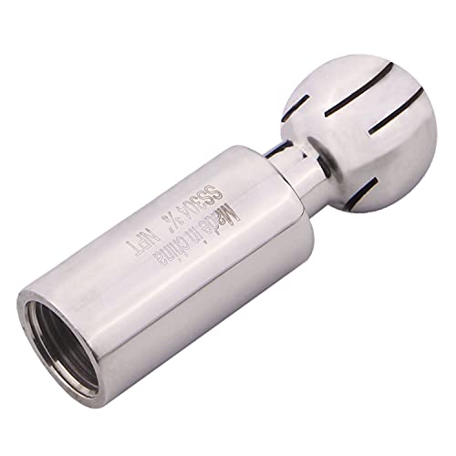 Dernord Rotary Spray Ball Npt Female Cip Tank Cleaning Ball 360° Spray Pattern, Stainless Steel 304 (3/8" Npt Threaded) #TOP5