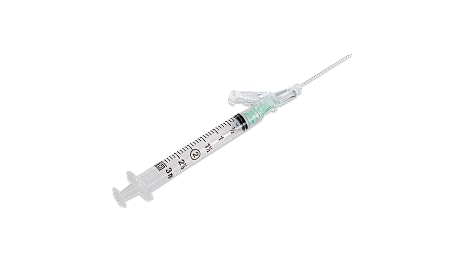 BD SafetyGlide Needle, 21 G x 1 1/2 in. with 3 mL Syringe, #305909, (50 Count)
