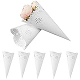 Exquisito: Estos conos de confeti están hechos de papel de alta calidad y cuentan con patrones perforados cortados con láser que son exquisitos y duraderos