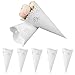 Conos de Arroz de Rosa Blancas, Comius Sharp 100 Piezas Conos de Flores de Papel de Aspersión de Confeti Hueco para Bodas con Autoadhesivo
