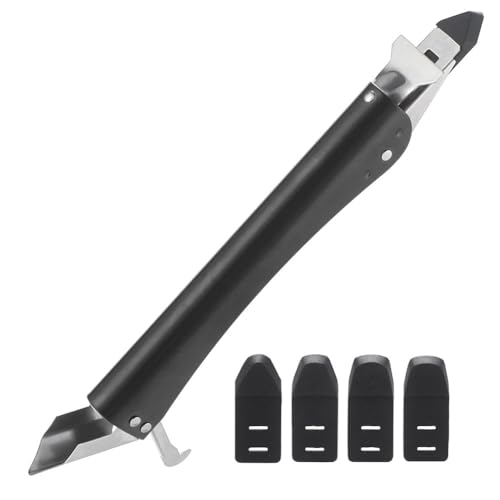 Xbsduih Kit di Strumenti per il Silicone In Acciaio Inossidabile 4 In 1 con 5 Pad di Silicone, Attrezzo per la Rimozione Della Malta e per la Rimozione del Silicone.