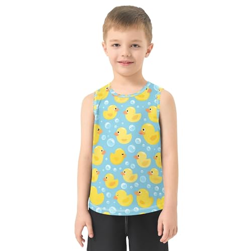 Cute Ducks Bubbles Blue Boys Athletic Tank Top Sleeveless Casual Vest Tees Kids Sweatshirt for Beach Work Out 3T2