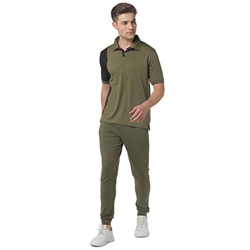 Image of CAHOOT Men Green Solid Casual T-Shirt