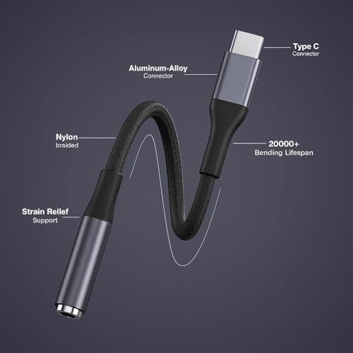 Image of Original Type-C to 3.5mm Headphone Jack Adapter | USB-C to Aux Audio Converter for iPhone 15 /16 & Samsung Galaxy S24 /S23 /S22 /S21 /S20 (3+3 Month Warranty) - Black