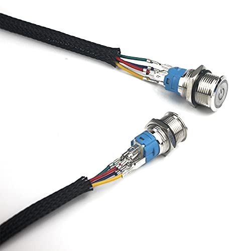 PC Power Reset Switch Computer Power Button Cable LED Cable Wire Kit Assemble for Computer(Blue/16mm/60cm) - Image 4