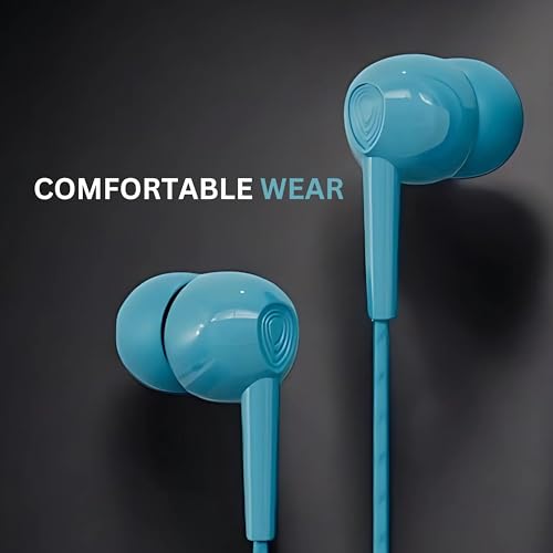 Image of LouudPro Wired in-Ear Earphones with HD Mic, Sky Blue