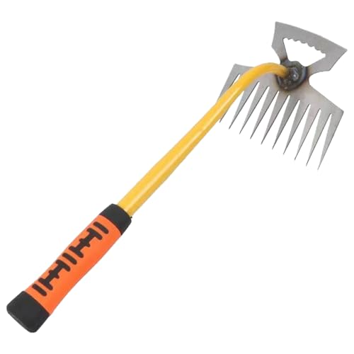 MOGADEE® Unkrautjäter 1 Stück, Unkrautstecher mit Stiel 40cm, Mit 11 Zähnen 2in1 Unkraut...