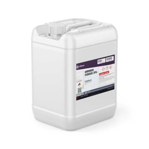 Alliance Chemical - Ammonium Hydroxide 29% - ACS Reagent Grade - 5 Gallon Pail - 29% Ammonia, Clear Ammonia Solution