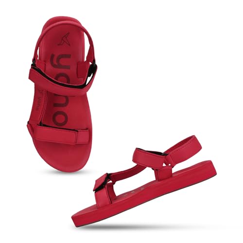 Image of YOHO EVA Sandals for Women | EVA sole | Comfortable cushioned sole with TPR base | Lightweight | Soft skin friendly straps | Adjustable straps | Velcro closure | Vibrant colour options