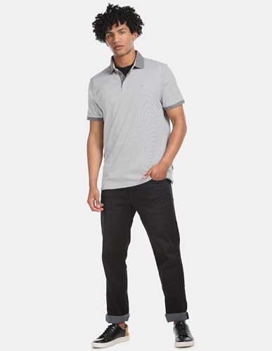 Image of Calvin Klein Men's Liquid Touch Polo Stripe with UV Protection