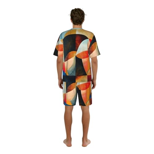 Pyjama élégant pour homme ensemble de nuit imprimé géométrique