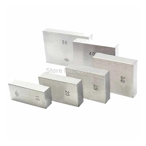 Precision Gage Block Set - 10mm, 20mm, 30mm, 40mm, 50mm, 100mm Steel Calibration Gauge for Micrometer, Vernier Caliper & Square Measurement Tools