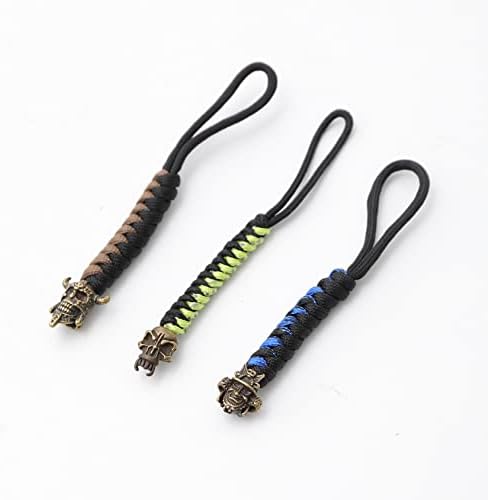 FOOMEXT EDC Knife Lanyards - WESTWILD Handcrafted Lanyards Pendant for Pocket Knife/Outdoor Gear/Zipper Pulls/Survival Keychain (Metal Beads Version,3 Packs)