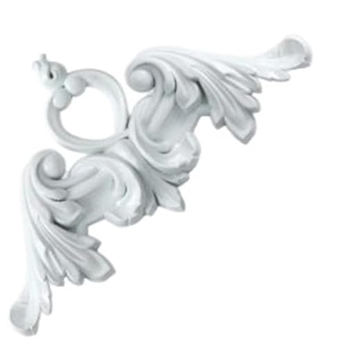 4 Uds. Eiling Pu esquina flor línea decorativa tallada Semicircular pegatinas de borde superior(M white)