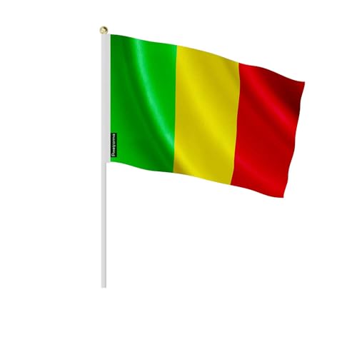 Drapeau Mali 14x21cm aux finitions soignées pour cérémonie